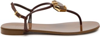 Giuseppe Zanotti Ganass 10 Jewel-embellished Leather Sandals - Brown - 38 (IT38 / UK5)