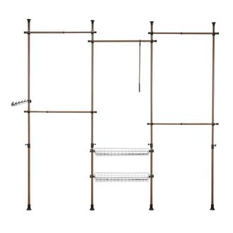 SoBuy Perchero de ropa telesc&oacute;pico metal marr&oacute;n