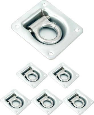 Gabrielle Paquete De 6 Anillos De Amarre Para Remolque, Canal De Amarre, Accesorios Para Remolque, Fijaci&oacute;n Para El Transporte De Mercanc&iacute;as