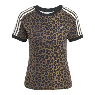 adidas Training T-Shirts, female, Brown, Size: XS Leopard Cali Tee