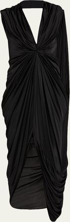 Loewe Draped Asymmetric Looped-Panel Dress
