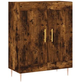 vidaXL Aparador De Madera De Ingenier&iacute;a Roble Ahumado 69,5x34x90 Cm Vidaxl