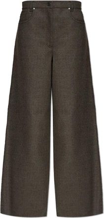Max Mara Gennaio Wolle Broek - Dames - Broeken - Grijs - Maat: XS Wol