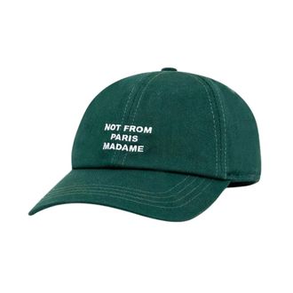 Dr&ocirc;le de Monsieur Groene Slogan Pet Stijlvolle Streetwear - Heren - Petten - Groen - ONE Size - Katoen - Accessoires