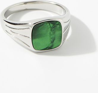 Le 31 Mens Colourful enamel signet ring