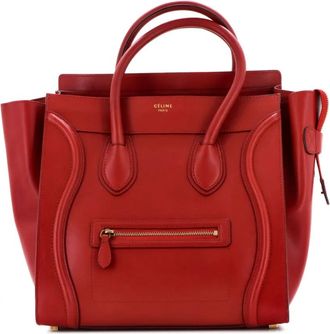 Celine Luggage Bag Smooth Leather Mini tote bag - Rood