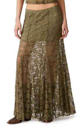 Steve Madden Mirabel Embroidered Lace Skirt in Mountain Green at Nordstrom, Size X-Small