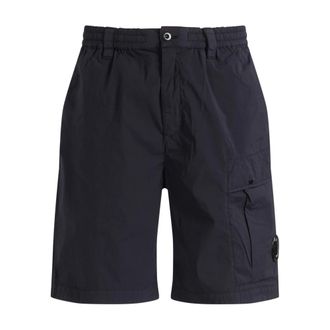 C.P. Company Casual Shorts, male, Blue, Size: S Bermuda Cargo 50 Fili Stretch