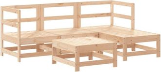 vidaXL Juego De Sof&aacute;s De Jard&iacute;n 5 Piezas Madera Maciza De Pino Vidaxl