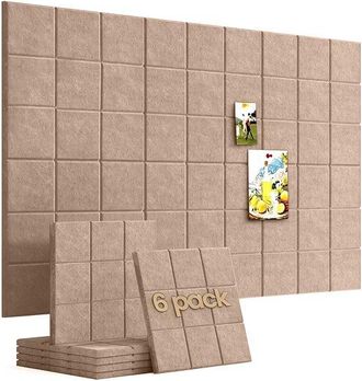 No Brand Tablero De Fieltro - 6 Piezas - 30 X 30 Cm - Adhesivos De Pared Para Fotos - Tablero De Exhibici&oacute;n - Tablero De Notas - Panel De Pared De Corcho - Par