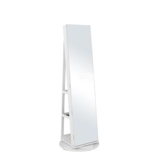 Giantex Vitrine de joyer&iacute;a con espejo de cuerpo entero giratorio 360&deg;