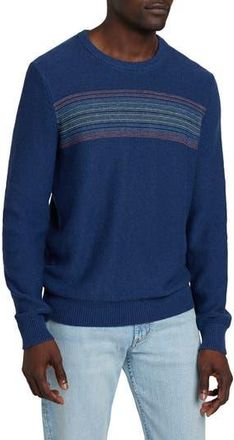 Faherty Surf Stripe Crewneck Sweater in Navy Sea Sunset at Nordstrom Rack, Size Xx-Large