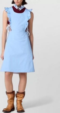 Miu Miu cotton ruffled knee-length dress