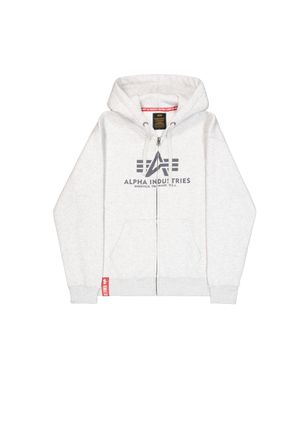 Alpha Industries Hoodie ALPHA INDUSTRIES Basic Zip Hoodie BL, Herren, Gr. XXL, grau (pastel grau melange), Obermaterial: 80% Baumwolle, 20% Polyester, regular fit, Swe