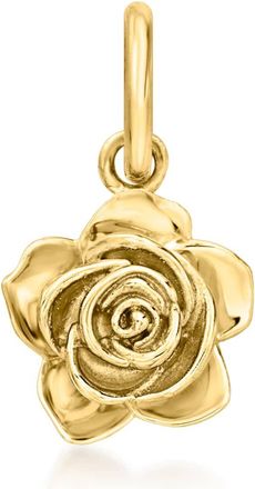 RS Pure by Ross-Simons Italian 14kt Yellow Gold Rose Charm