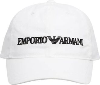 Emporio Armani Baseball Cap Klassieke Stijl Zwart - Heren - Petten - Wit - ONE Size - Katoen - Accessoires
