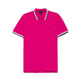 HUGO BOSS Hugo, Polo Shirts, male, Pink, Size: 3XL Raspberry Pink Embroidered Logo Sweater