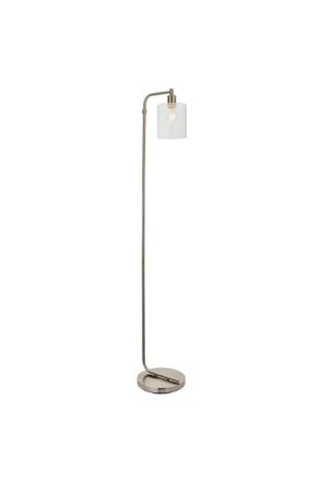 Netlighting Toledo 1 Light Floor Light Brushed Nickel & Clear Glass E27