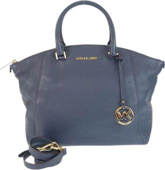 Michael Kors Pre-owned Handbag - Dames - Vintage Handtas - Blauw - ONE Size - Leer - Vintage
