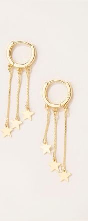 Fat Face FatFace Gold Tone Star Party Hoops Earrings