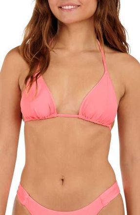 Citrus Solid Seamed Triangle Bikini Top in Hot Pink at Nordstrom Rack, Size X-Large