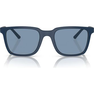 Oliver Peoples x Roger Federer Mr. Federer 55mm Rectangular Sunglasses in Semi-Matte Blue Ash /Marine at Nordstrom