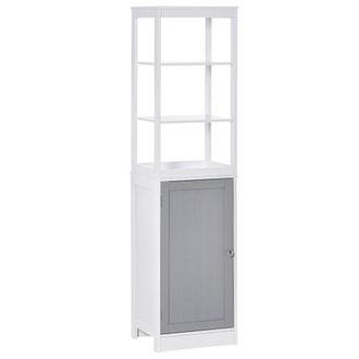 HOMCOM kleankin Tall Bathroom Cabinet Free Standing Slimline Cupboard Tallboy Unit Storage Organiser for Bathroom - Living Room - Kitchen Tower w/ - Home Liv