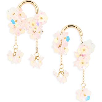 Natasha Beaded Flower Drop Earrings in Gold/Pink at Nordstrom Rack
