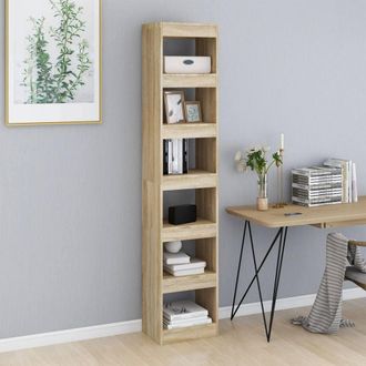 Berkfield Home Classic Book Cabinet/Room Divider Sonoma Oak 40x30x198 cm in Beige | Size: 40 x 30 x 198 cm