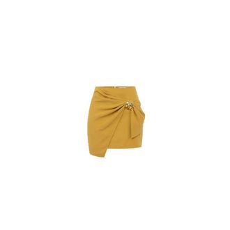 Elisabetta Franchi Short Skirts, female, Yellow, Size: S Mini Skirt with Macro Bow