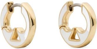Kate Spade New York everyday spade cutout huggie hoop earrings in White. at Nordstrom