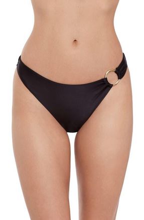 Steve Madden Scoop Front Ring Hipster Bikini Bottoms in Raven Black at Nordstrom, Size X-Small