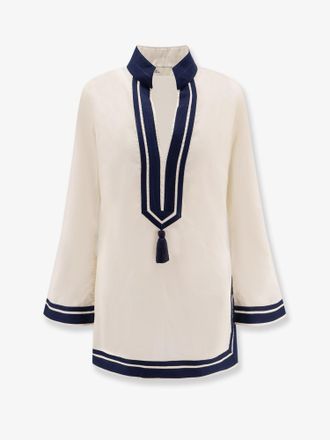 Tory Burch Vestito corto in cotone con profili in contrasto - TORY BURCH - gender_Woman