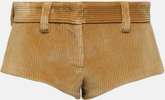 Miu Miu Low-rise cotton corduroy shorts