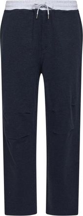 Brunello Cucinelli Trainingsbroeken - Heren - Sweatpants - Blauw - XL - Katoen - Broeken