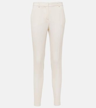 Versace High-rise wool slim pants