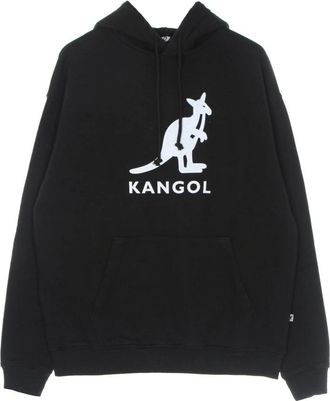 Kangol Zwarte hoodie met trekkoord capuchon - Heren - Hoodies - Zwart - M - Katoen - Hoodies & sweatvesten