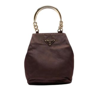 Prada Pre-owned Handbags, female, Brown, Size: ONE SIZE Pre-owned Nylon Handbag