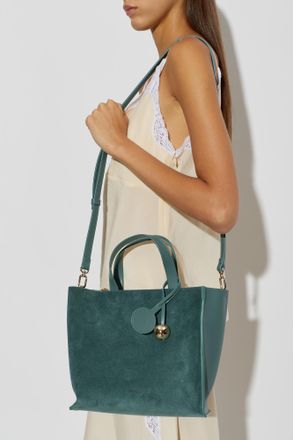 Furla Leather Divide It Tote S Bag, Womens, Green
