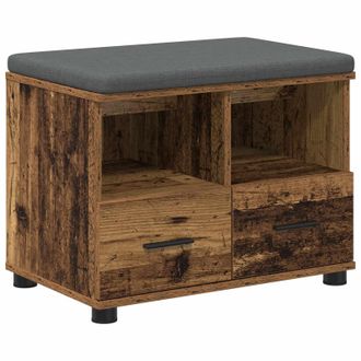 vidaXL Banco De Entrada Con Coj&iacute;n Madera Vieja 60 X 38 X 46 Cm Vidaxl