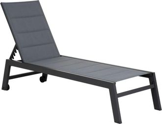 Happy Garden Happy Garden - Lettino barbados in textilene grigio - grigio alluminio antracite