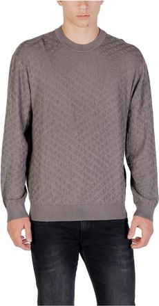 A|X Armani Exchange Fijngebreide Pullover voor Mannen - Heren - Ronde hals truien - Grijs - 2XL - Truien & Vesten