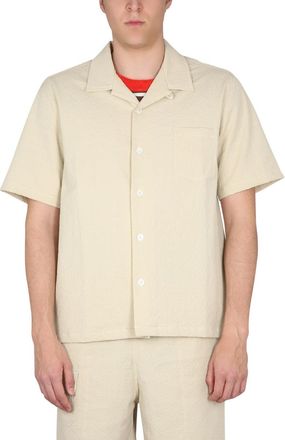 Howlin Bowling Neck Cotton Shirt - Beige