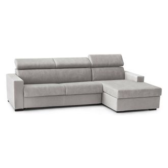 Dmora Sofa Cama Daasen, Sof&aacute; De Esquina, 100% Made In Italy, Sof&aacute; Con Apertura Giratoria, Con Pen&iacute;nsula De Contenedores A La Derecha, Con Reposabrazos Delga