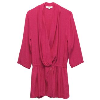 Iro Crossover Hot Pink Rayon Playsuit with Cropped Sleeves Size XXS