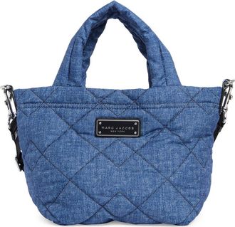 Marc Jacobs Denim Effect Quilted Mini Tote Bag in Denim Blue at Nordstrom Rack