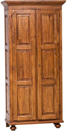 Biscottini International Armario De Estilo Country De Madera Maciza Acabado Con Efecto Nogal 100x50x210 Cm