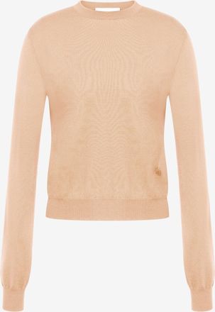 Moschino Pullover in lana e seta Golden M - Beige