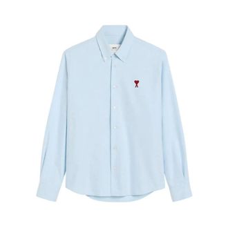Ami Overhemden, Heren, Blauw, M, Blauwe Casual Overhemden voor Mannen