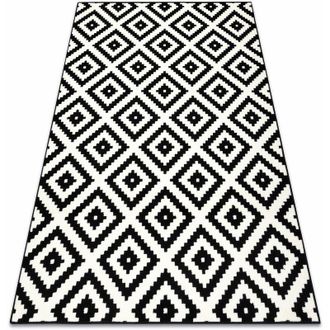 RugsX Rugsx - Alfombra Bcf Morad Ruta Diamantes, Geom&eacute;trico - Negro / Crema Black 160x220 Cm